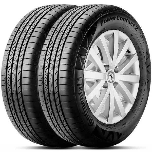 Kit 2 Pneu Continental Aro 16 185/55r16 83v Fr PowerContact2 Kit 2 Pneu Continental Aro 16 185/55r16 83v Fr PowerContact2