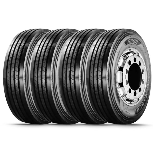 Kit 4 Pneu Longmarch Aro 22.5 295/80r22.5 152/149L TL 18PR S202